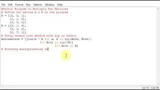 Python Program to Multiply Two Matrices