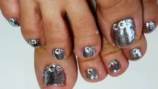 Rock Star  Toe Nails 1 Using SensatioNail Invincible Gel Polish Starter Kit