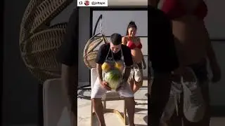 Desafio da melancia 🍉🤰🏻 com jottapê hahaha #graodegente #repost #jottape #desafiomelancia #humor