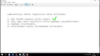 Ma`lumotlar bazasi Laboratoriya ishiga ko`rsatma