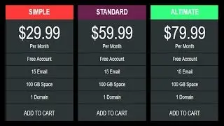 Priceing Tables Using Only HTML And CSS