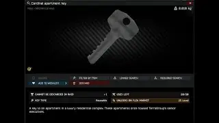 Cardinal apartment key Location (Possible New Quest Key For Patch 1.0 For Escape from Tarkov)