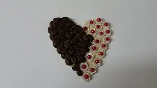 Кофейное сердечко. Валентинка своими руками. DIY. Love heart craft with coffee bean