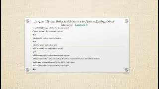 Required Server Roles and Features for System Configuration Manager   Lecture 8