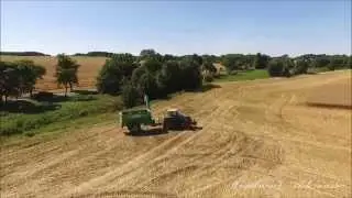Alles nur aus der Luft Mähdrescher Class 780 und Hawe bei der Raps Ernte 2015
