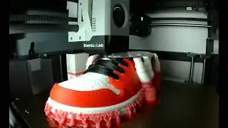 Multicolor 3D printing Nike Jordan one on BambuLab with GST3d.lv PLA filament