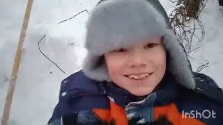Бобры строят шалаш в сугробе