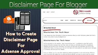 disclaimer page for blogger | How to create a disclaimer page for blogger to Get AdSense Approval