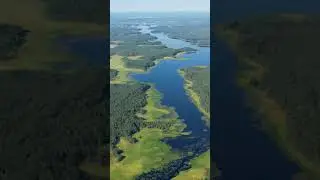 Большой таёжный пруд с высоты