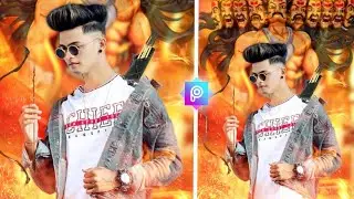 Dussehra Photo Editing in PicsArt | Navratri special photo editing | Ravan background photo editing