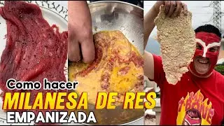 Como hacer milanesa de res empanizada | Yo Soy Mr.Tbone