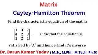 Cayley- Hamilton Theorem | Matrix | problem | #CayleyHamiltonTheorem