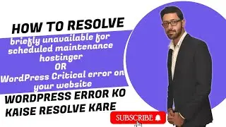 briefly unavailable for scheduled maintenance hostinger | resolve WordPress error in Hostinger