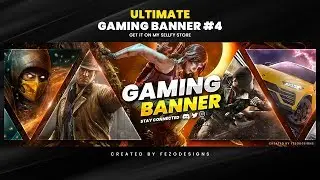 ULTIMATE Gaming Banner Template #4 | For YouTube & Twitter | FezoDesigns