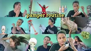 PAMPER ROUTINE!!! A much needed grooming and self care || shower 🚿 +skin care +pedicure !