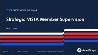 Strategic VISTA Member Supervision (5/23/23)