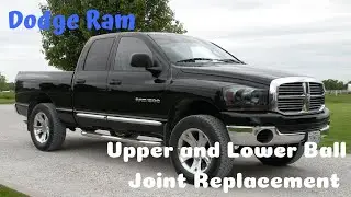 Dodge ram 4 x 4 1500 Ball joint replacement how to,easy, nut and bolt upper and lower