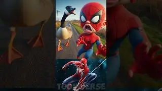 Superheroes chased by geese | Marvel vs DC - All Characters #avengers #shorts #marvel #spiderman