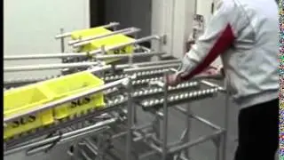 Автоматические стеллаж и тележка