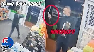 Thieves Of Rotorua Chased using Nun-Chucks..
