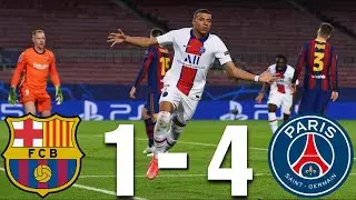 PSG VS BARCELONA 4 ‐1 match highlights