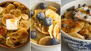 PANCAKE CEREAL 3 WAYS 🥞🥣🥞🥣 Tik Tok Inspired VEGAN RECIPE
