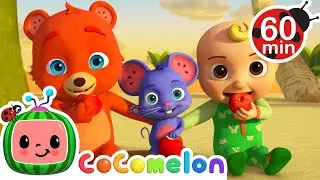JJ and his Animal Friends Eat Apples and Bananas! | Fun with JJ! | CoComelon Nursery Rhymes & Songs