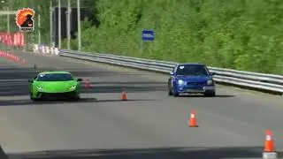 Lamborghini Huracan performante vs Subaru Impreza WRX drag race