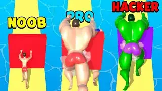 NOOB vs PRO vs HACKER in Muscle Race 3D!