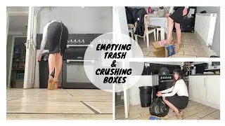 Satisfying 4K ASMR: Emptying Trash & Crushing Boxes