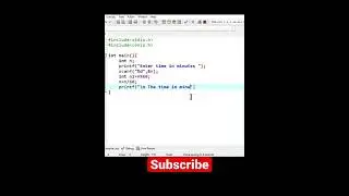 Converts minutes into hours and minutes in C 