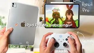 📦 iPad Pro M4 (silver) unboxing | Apple Pencil Pro + accesories & gaming setup