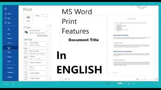 MS word Print  tutorial - How to Print Word Document ! Print features Overview