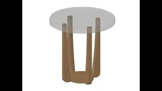 Autocad 3D Round Table Glass and Wood Making.