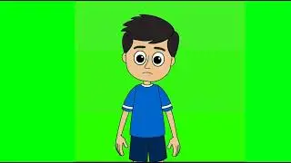 Cartoon Boy Talking Green Screen