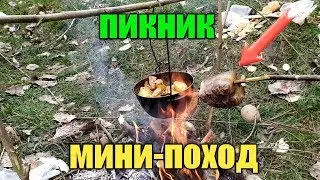 МИНИ-ПОХОД! ЖАРЮ КАРТОШКУ С ГРИБАМИ И САЛОМ!