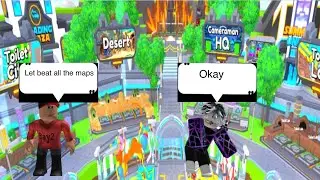 Beating all of the maps in toilet tower defence #bestduo #roblox #toilettowerdefense