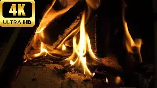 Cozy fireplace 4K 🔥 (10 HOURS). Relaxing fireplace with burning logs and crackling fire
