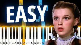 Somewhere Over The Rainbow Judy Garland - EASY Piano Tutorial (SHEET MUSIC)