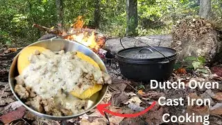 Dutch Oven Camp Cooking Biscuits and Gravy