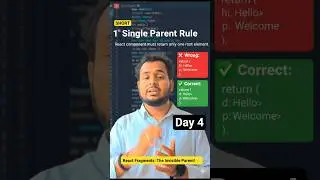 React JSX Rule: Single Parent Element simple explanation 👍😀