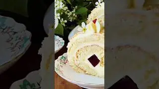 Бисквитный Рулет с Ягодным желе!🍒///Sponge cake Roll with Berry jelly!