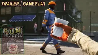 Bum Simulator Trailer + Gameplay ( Hobo Survival Game ) PC Steam 4K