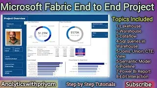 Complete Microsoft Fabric Project | Lakehouse, Warehouse, Dataflow, SQL & Power BI Integration