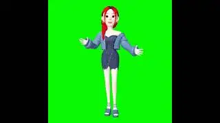 Girl Dance Green Screen Video || No Copyright Cartoon Videos || Green Screen Background Video