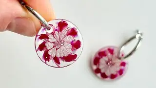 Easy UV Resin Flower Earrings Tutorial | DIY Resin Flower with Mica and Gel Nail Polish