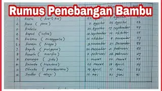 Rumus Penebangan Bambu #pengawetanbambu
