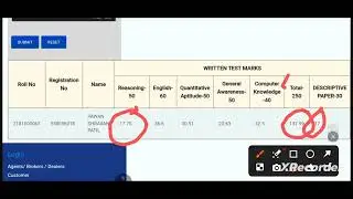 My UIIC AO score card (Not selected) | Missed by 6 marks