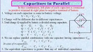 Parallel combination of Capacitors