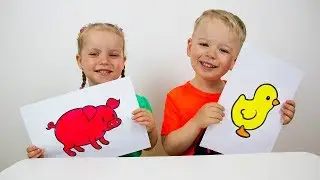 LEARN COLORS for Children's Body Paint and Coloring